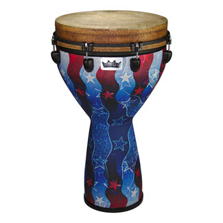 Remo Remo - DJ-0014-31- - Djembe, Mondo, Designer Series, Key-Tuned, 14" X 25", Skyndeep Fiberskyn, Contour Tuning Brackets, Jubilee Red Finish