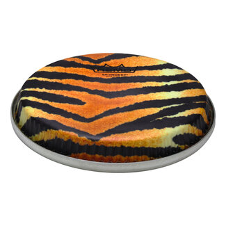 Remo Remo - M3-R850-S5-SD007 - **Special Order**, Bongo Drumhead, R-Series, 8.50", Low Collar, Skyndeep, "Tiger Stripe" Graphic