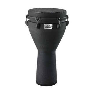 Remo Remo - DJ-0012-BE- - Djembe, Mondo, Key-Tuned, 12" X 24", Skyndeep Fiberskyn, Black, Contour Tuning Brackets, Black Earth Finish