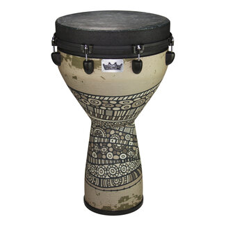 Remo Remo - DJ-0014-33- - Djembe, Mondo, Designer Series, Key-Tuned, 14" X 25", Skyndeep Fiberskyn, Contour Tuning Brackets, Sahara Brown Finish