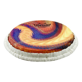 Remo Remo - M9-0715-S4-SD004 - **Special Order**, Bongo Drumhead, Tucked, 7.15", Skyndeep, "Serpentine Day" Graphic