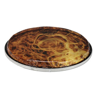 Remo Remo - BD-0008-00-SC016 - **Special Order**, Doumbek Drumhead, R Series, Skyndeep Clear Tone, 8" Diameter, 1/2" Collar, Wide Hoop, 'Yellow Mist' Graphic