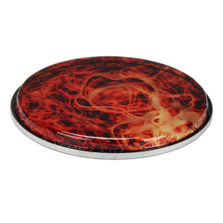 Remo Remo - BD-0009-00-SC017 - **Special Order**, Doumbek Drumhead, R Series, Skyndeep Clear Tone, 9" Diameter, 1/2" Collar, Wide Hoop, 'Orange Mist' Graphic