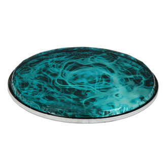 Remo Remo - BD-0010-00-SC018 - **Special Order**, Doumbek Drumhead, R Series, Skyndeep Clear Tone, 10" Diameter, 1/2" Collar, Wide Hoop, 'Turquoise Mist' Graphic