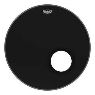 Remo Remo - P3-1022-ES-DM - Bass Drum, Powerstroke 3, Ebony, 22" Diameter, 5" Black Dynamo Installed