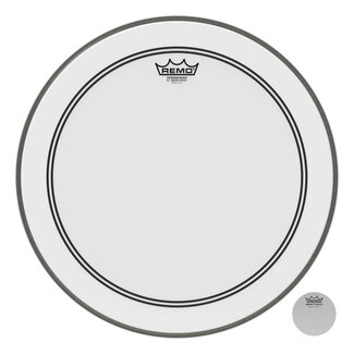 Remo Remo - P3-1218-C2- - Bass Drum, Powerstroke 3, Smooth White, 18" Diameter, 2-1/2" Impact Patch