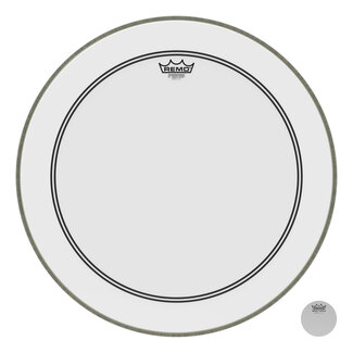 Remo Remo - P3-1222-C2- - Bass Drum, Powerstroke 3, Smooth White, 22" Diameter, 2-1/2" Impact Patch
