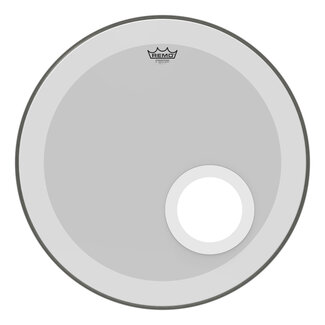 Remo Remo - P3-1224-C1-DM - Bass Drum, Powerstroke 3, Smooth White, 24" Diameter, Dynamo Installed, No Stripe