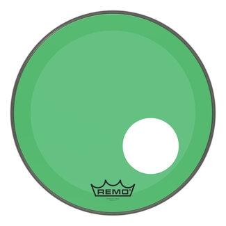 Remo Remo - P3-1318-CT-GNOH - Bass Drum, Powerstroke 3, Colortone, 18" Diameter, Green, 5" Offset Hole