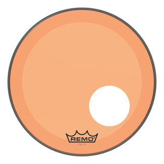 Remo Remo - P3-1318-CT-OGOH - Bass Drum, Powerstroke 3, Colortone, 18" Diameter, Orange, 5" Offset Hole
