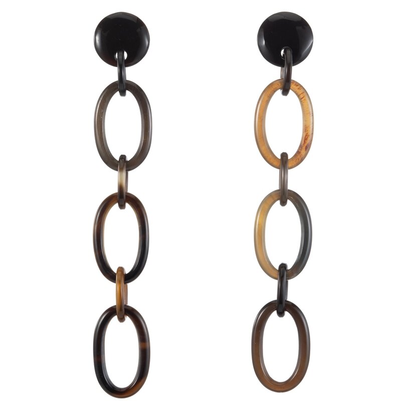 Buffalo Horn Chain Earrings