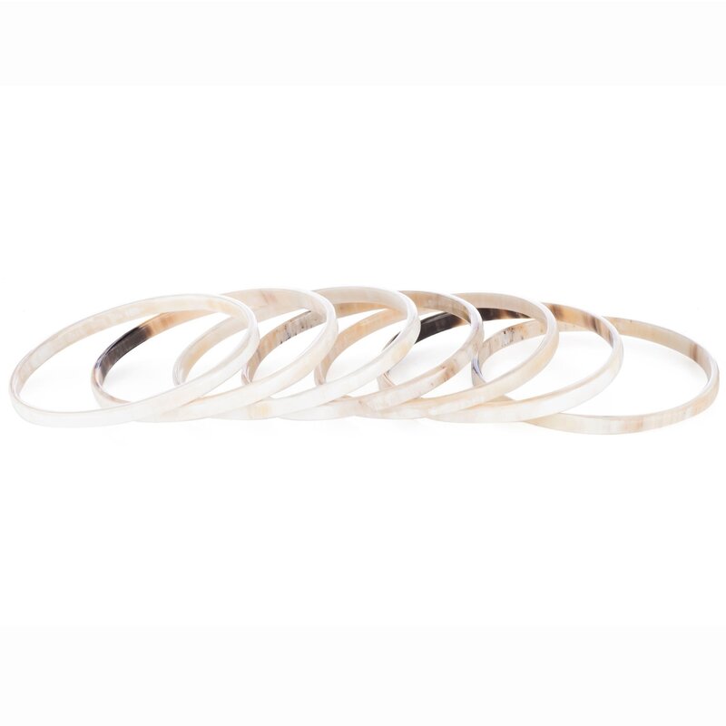 Light Flat Buffalo Horn Bangle
