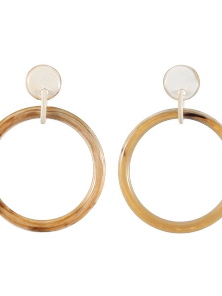 BUFFALO HORN LOOP Earrings   VV