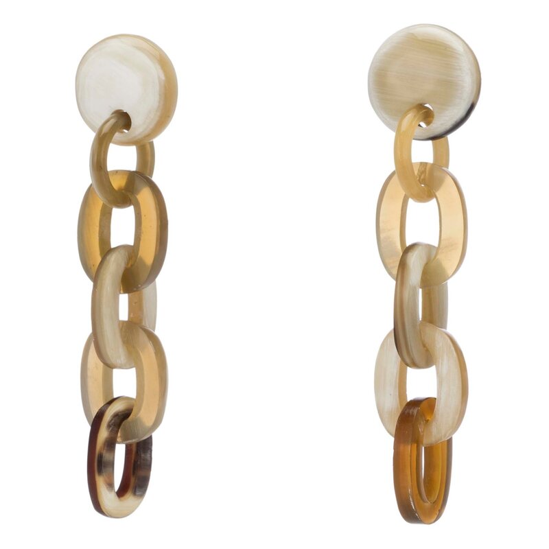 Samll Chain Buffalo Horn Earrings