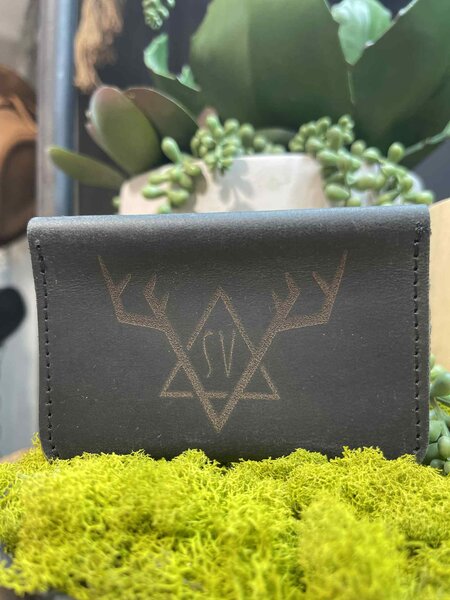 BUFFALO LEATHER HANDMADE CC  Wallet -  Black     PaHi