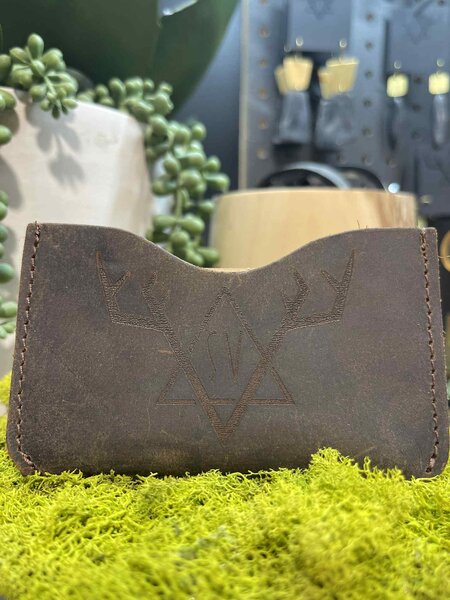 BUFFALO LEATHER HANDMADE CC Wallet - Brown    PaHi