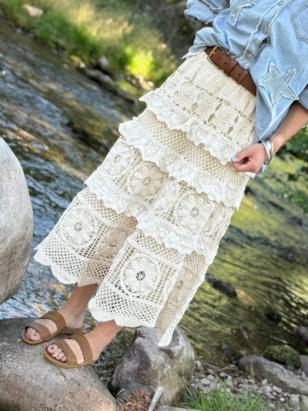LACE & RUFFLES Skirt -  Natural  One size
