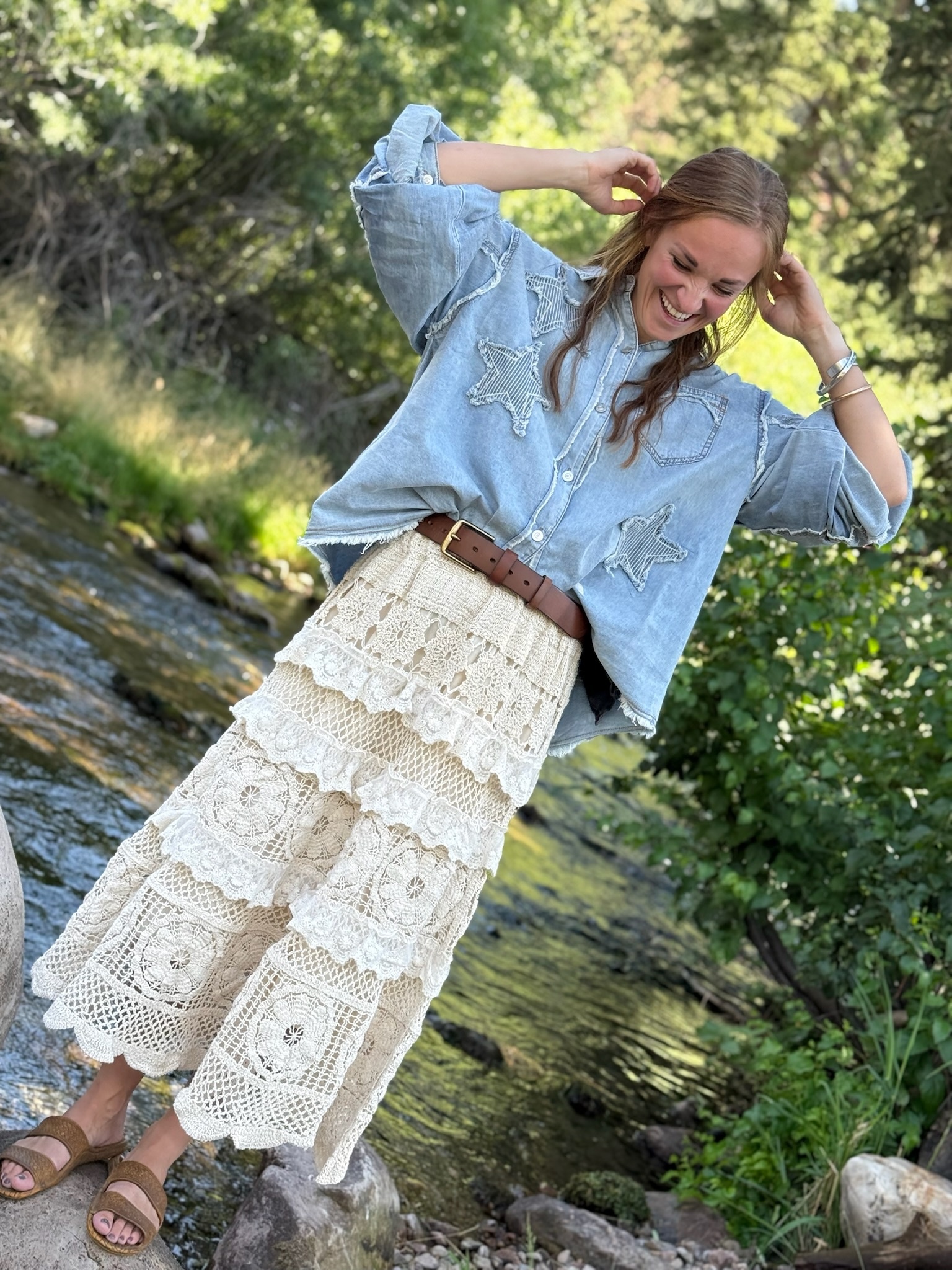 LACE & RUFFLES Skirt -  Natural  One size