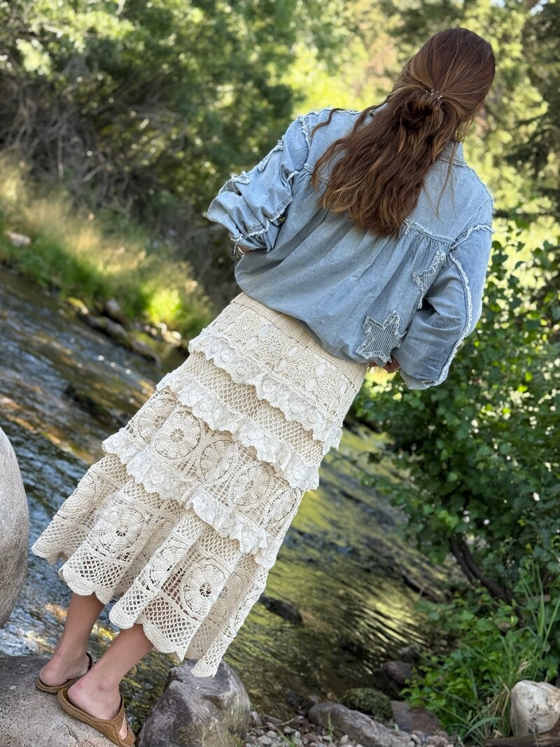 LACE & RUFFLES Skirt -  Natural  One size