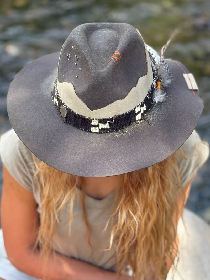 TO THE MOUNTAINS I GO! Wool & Leather Hat by Kayla
