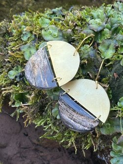 BUFFALO HORN & BRASS Setting Sun Earrings