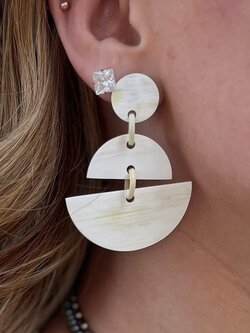 BUFFALO HORN - Divided Disc Earrings