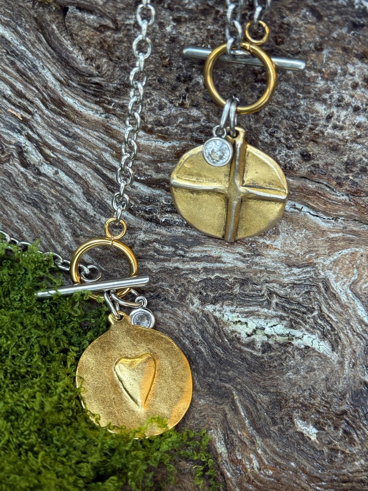 HAND CAST LOVE + JESUS Reversible Necklace