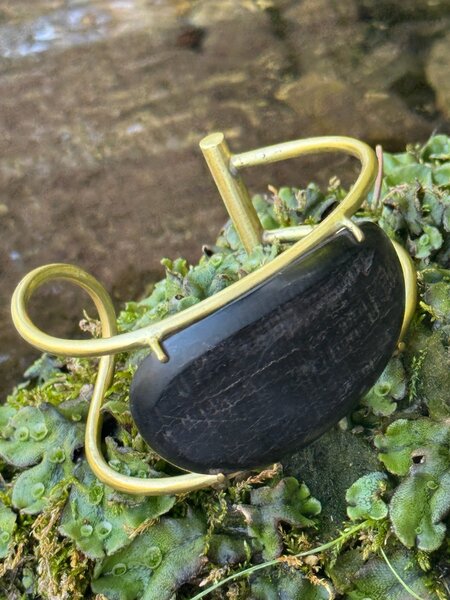 BUFFALO HORN on BRASS Wire Cuff
