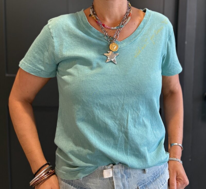 EMBELLISHED BISON V-neck Tshirt