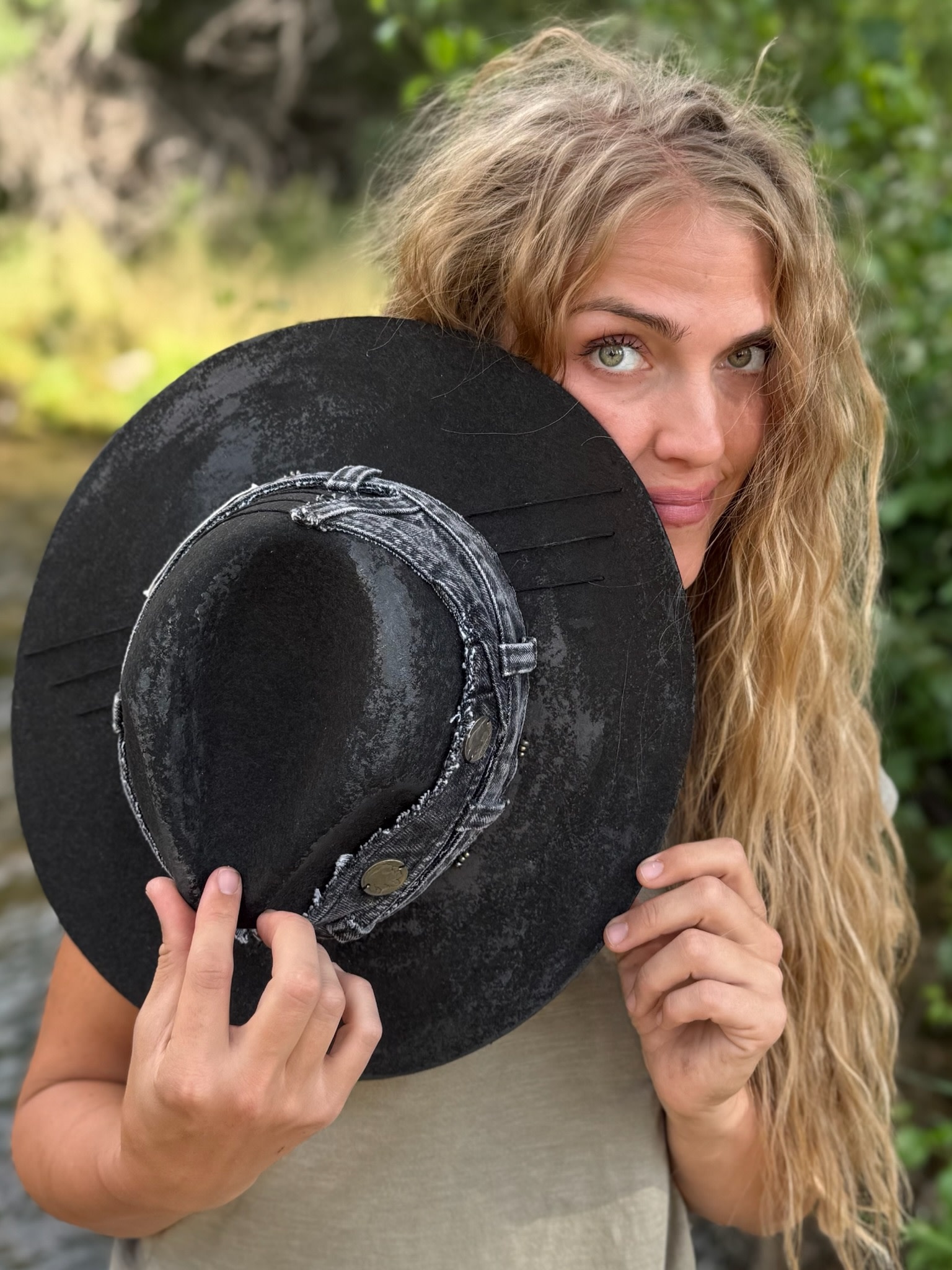 PEWTER BUFFALO Wool & Leather Hat by Kayla