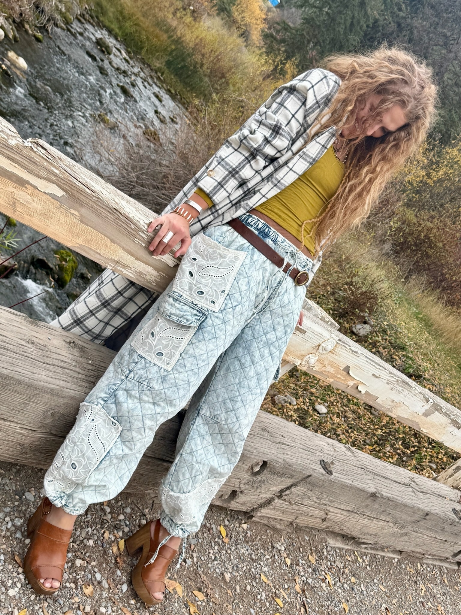 BOOT-SCOOTIN' BLUE QUILTED Joggers Pants   PoL