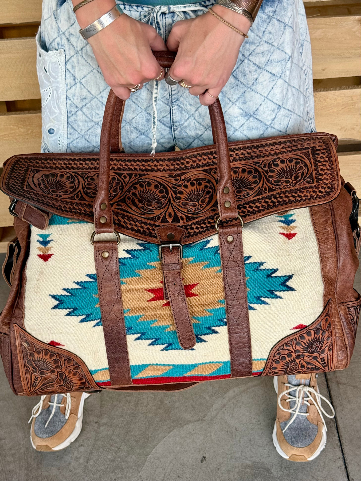 SPIRIT in the SKY WOOL BLANKET & LEATHER DUFFEL