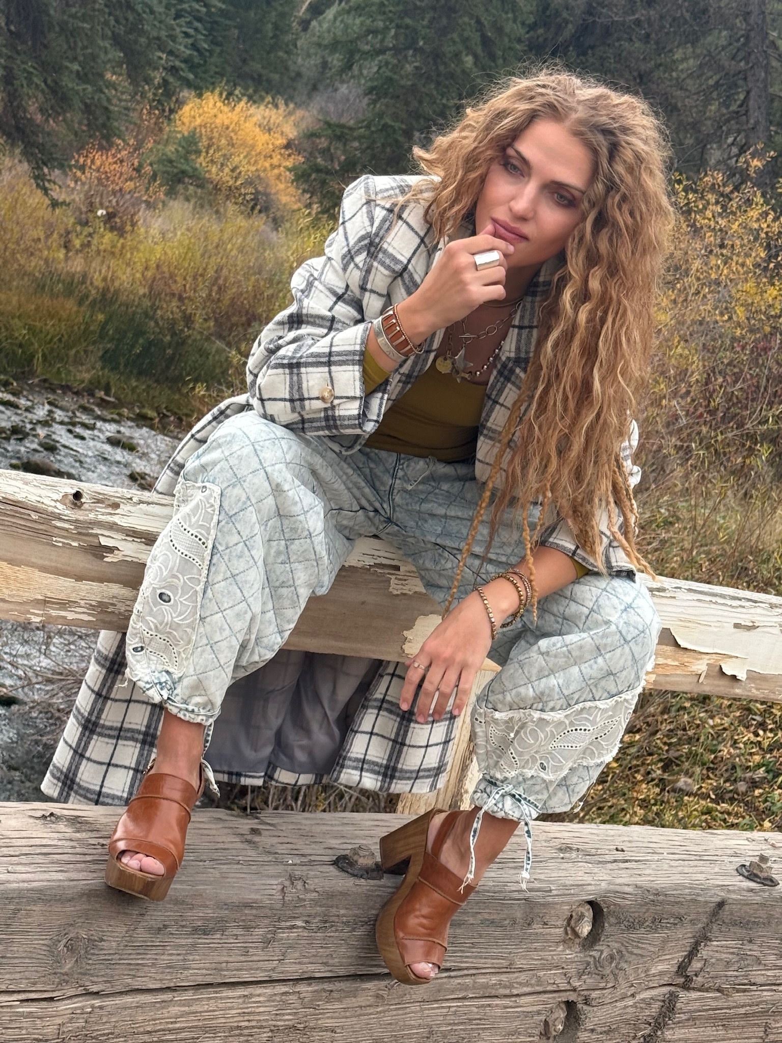 Boot-Scootin' Blue Qulited Jogger Pants