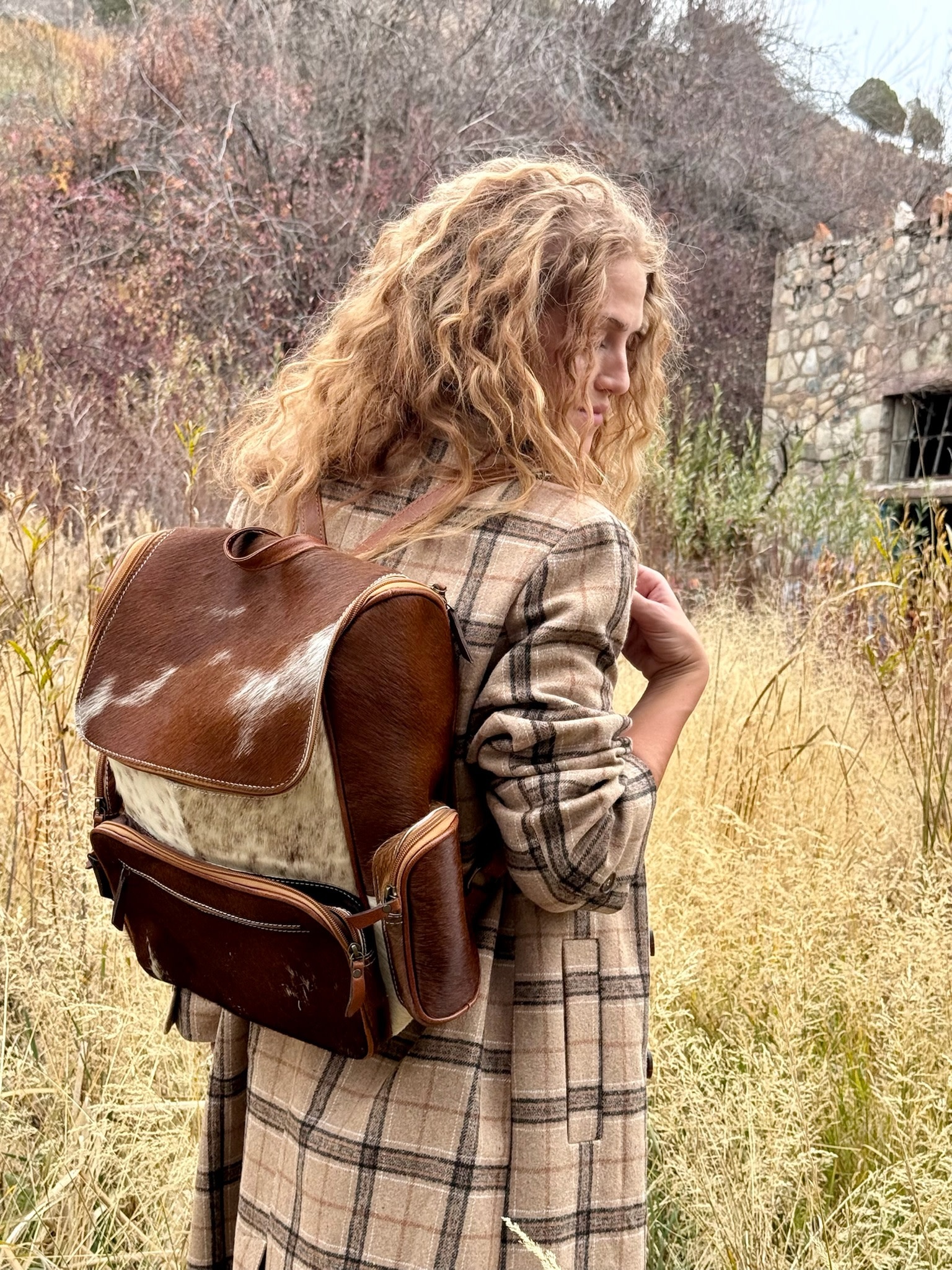 HIGH NOON HAIR-ON LEATHER  Backpack