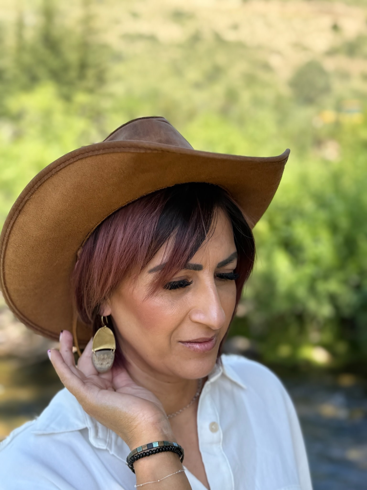 BUFFALO HORN & BRASS Capsule Earrings