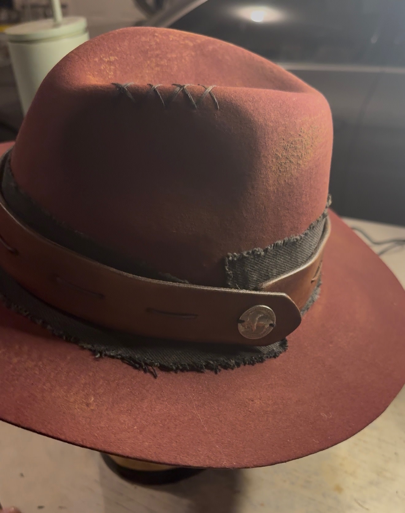 Nightfall Nomad Wool & Leather Hat by Kayla