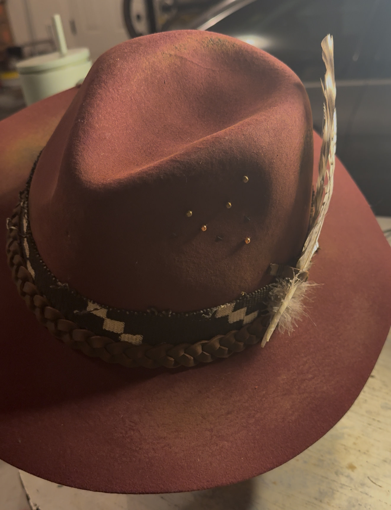 Moonlit Ember Wool & Leather Hat by Kayla