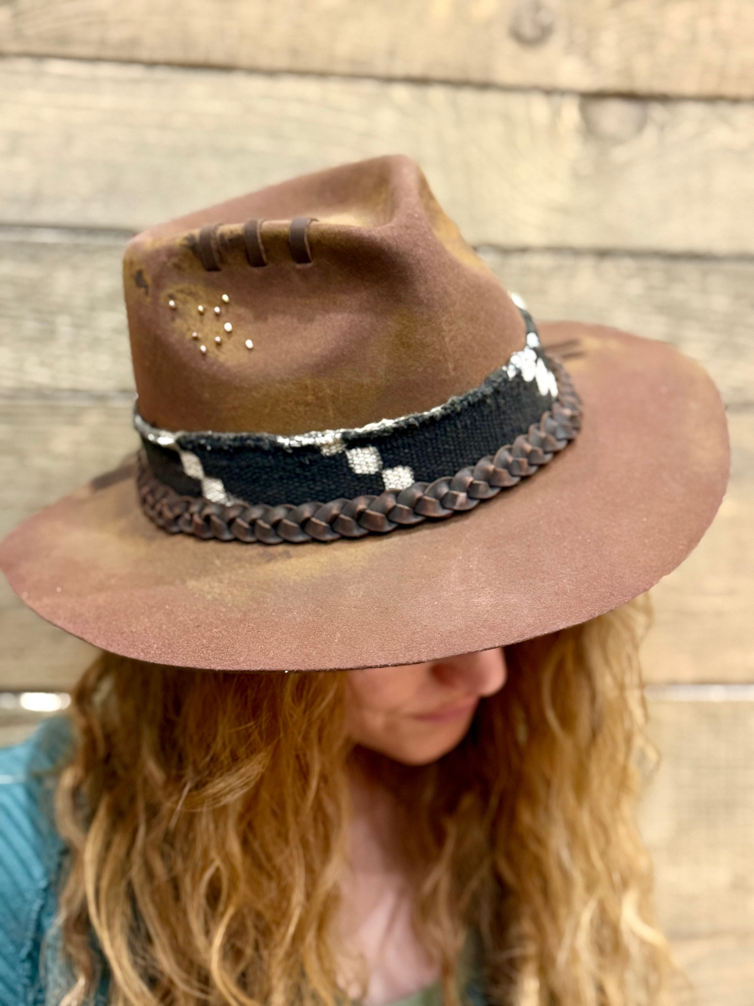 Whiskey Wind Wool & Leather Hat by Shady Biz