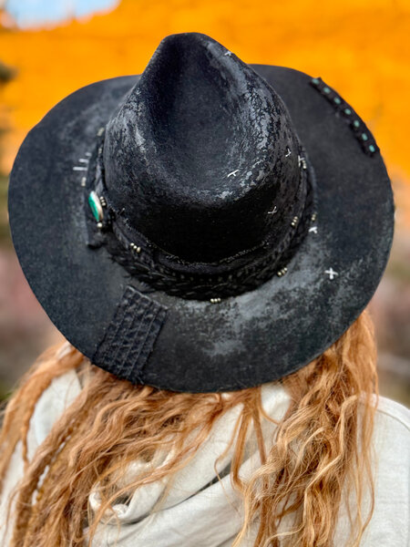 TURQUOISE at TWILIGHT Wool & Leather Hat by ShadyBiz