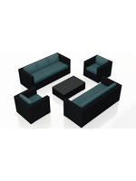 Harmonia Urbana 5 Piece Double Sofa Set (With Cast Lagoon Cushions)