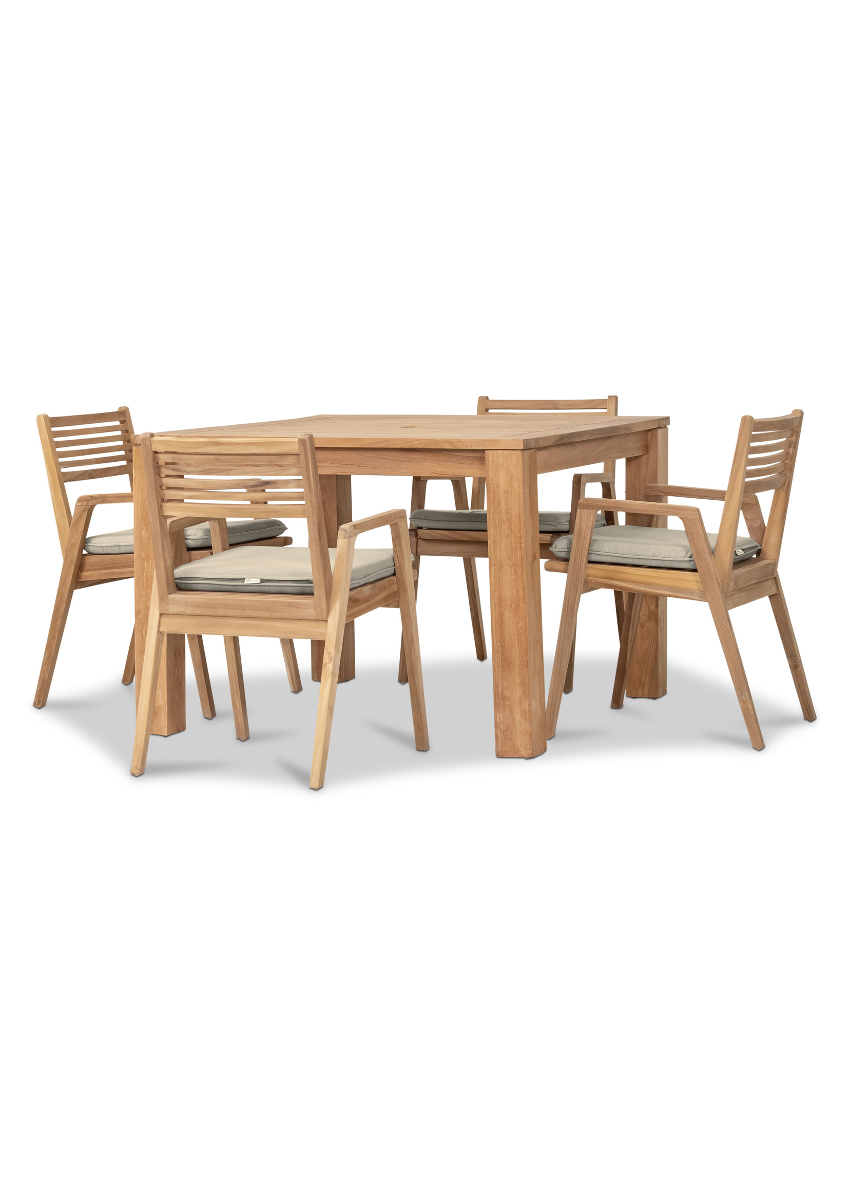 Harmonia Link 5 Piece Dining Set - (With Canvas Flax Cushions)