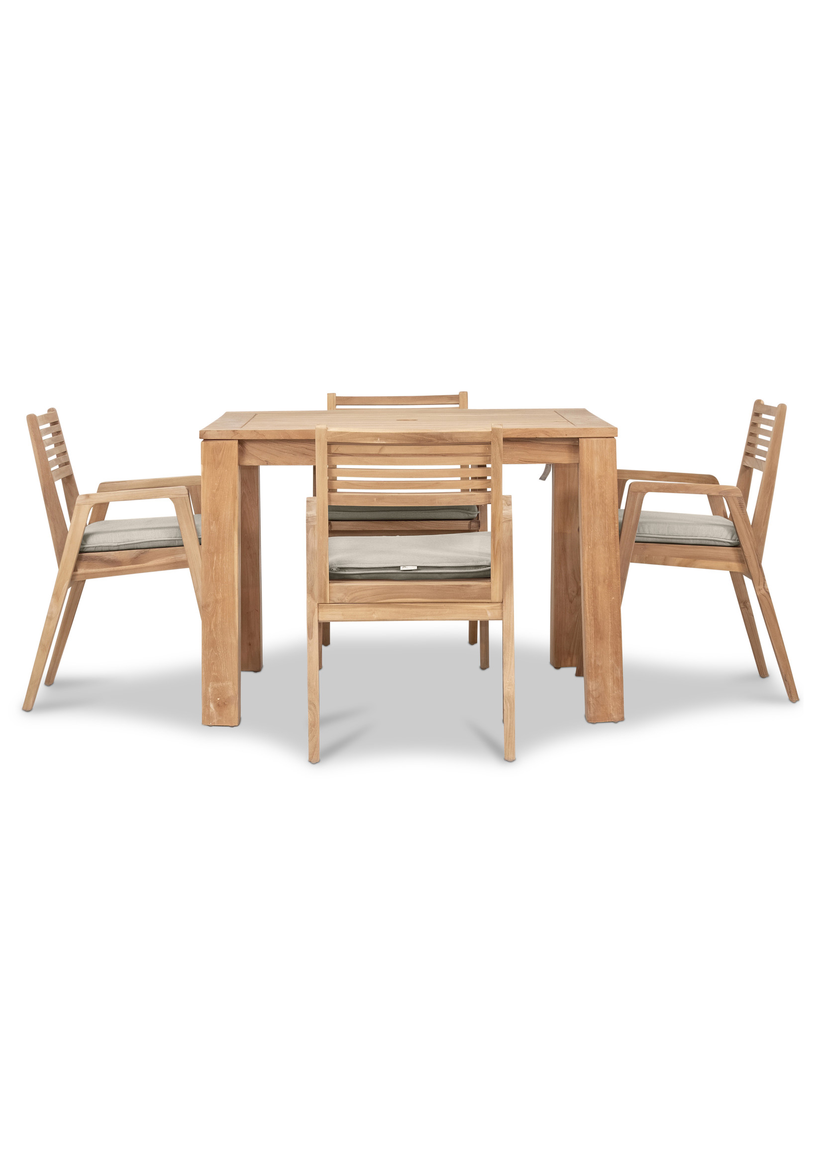 Harmonia Link 5 Piece Dining Set - (With Canvas Flax Cushions)