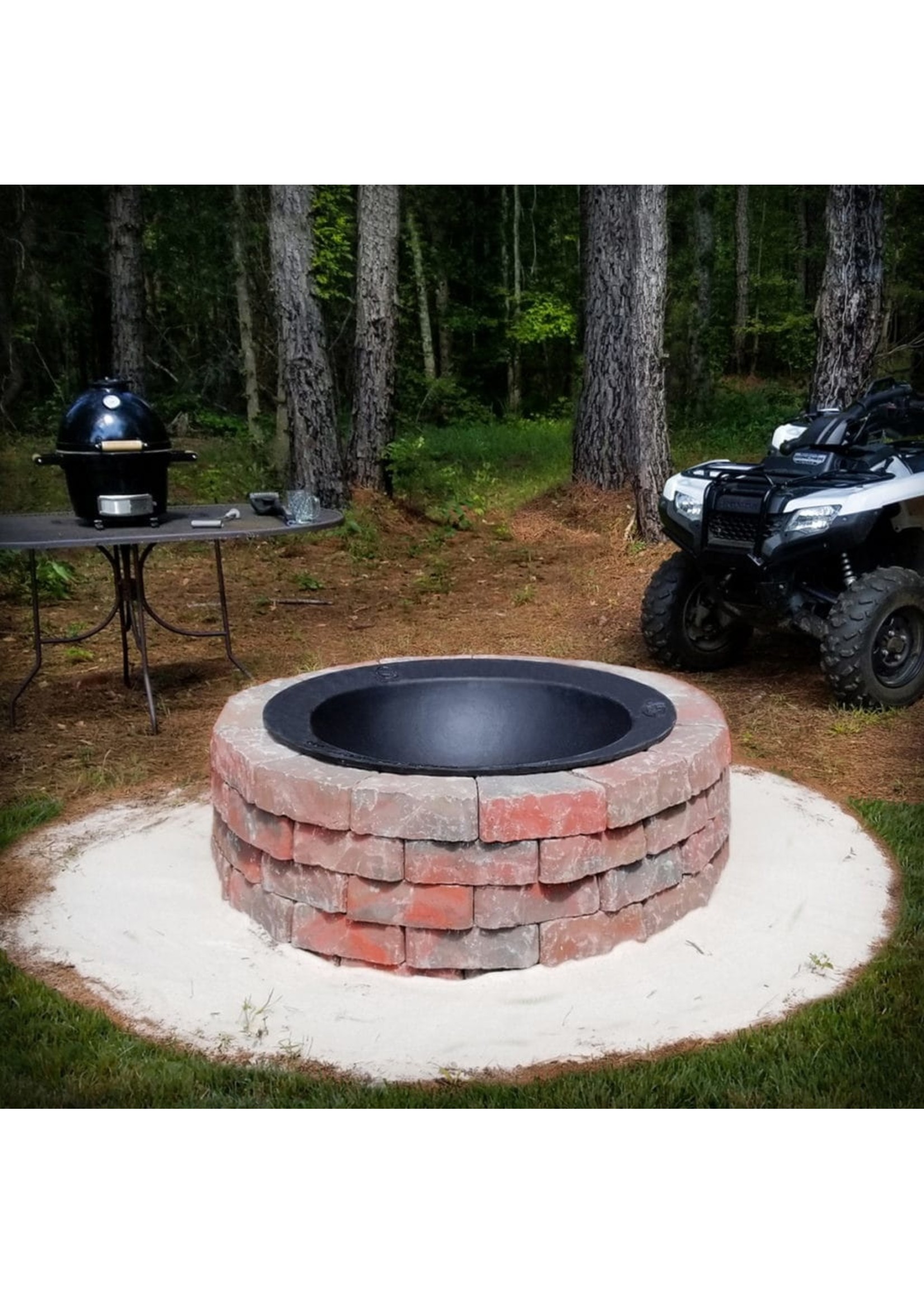 Steel Fire Pit Liner - 1mm Thick DIY Above or In-Ground Outdoor Fire Pit -  4 Panel Steel Ring | Ash & Ember