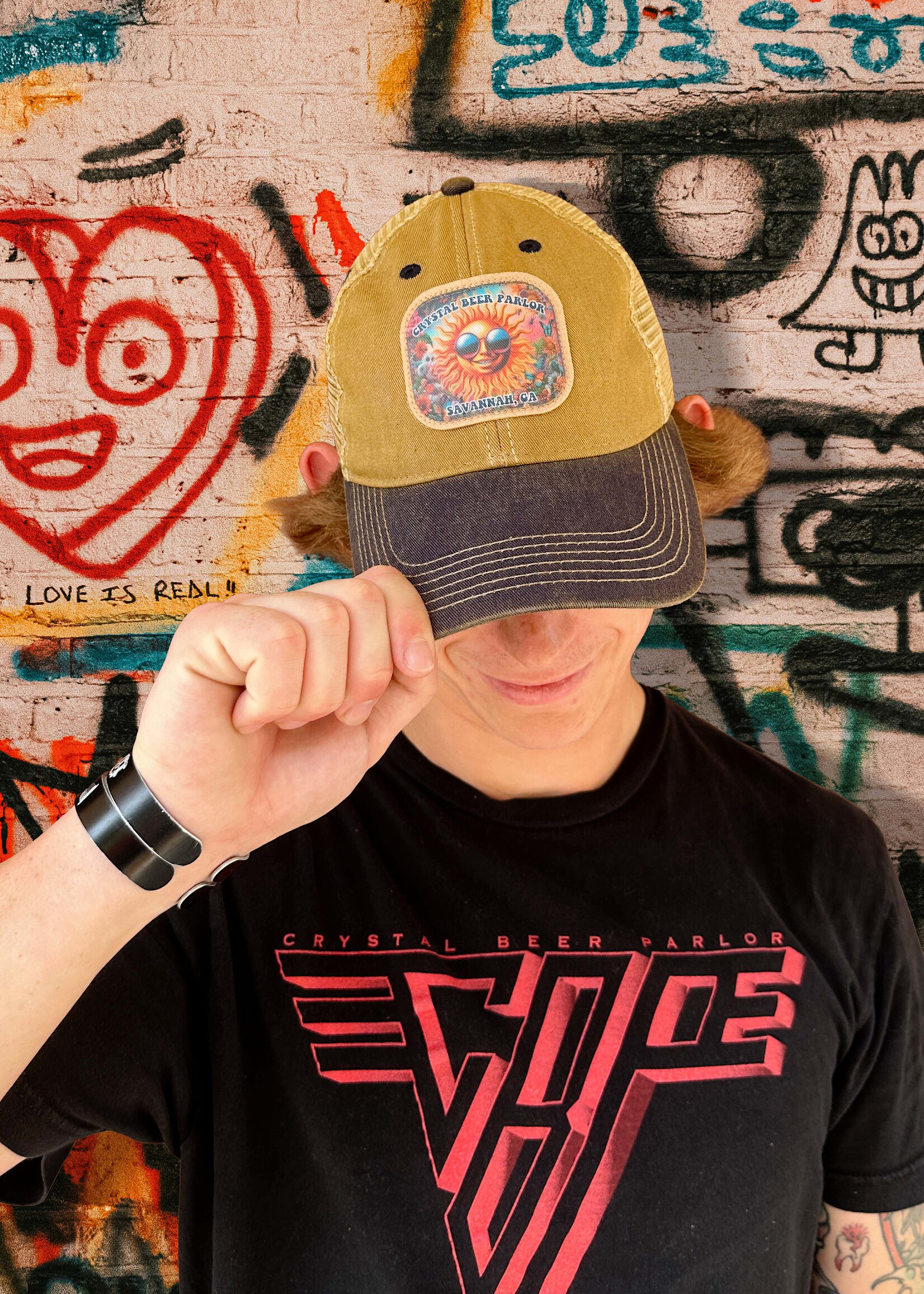 L2 Brands CBP Sun & Flowers Tan Trucker
