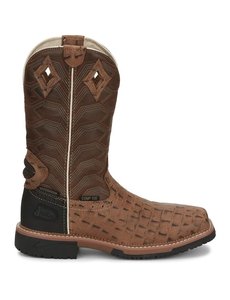 JUSTIN BOOTS 12" DERRICKMAN CROC CT EH WP