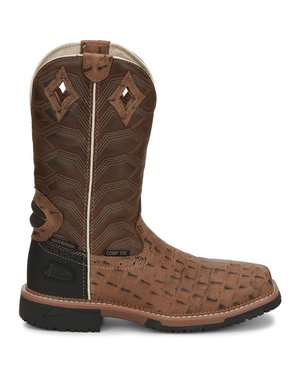 JUSTIN BOOTS 12" DERRICKMAN CROC CT EH