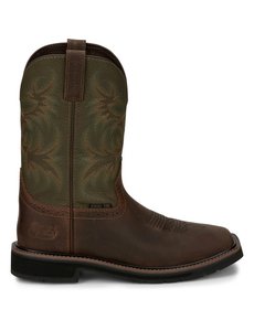JUSTIN BOOTS 11" DRILLER ST EH GREEN