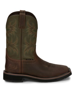 JUSTIN BOOTS 11" DRILLER ST EH GREEN