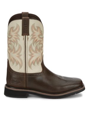 JUSTIN BOOTS 11" DRILLER WHITE WATER BUFFALO EH