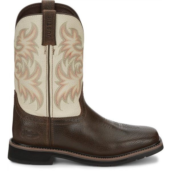 JUSTIN BOOTS 11" DRILLER WHITE WATER BUFFALO EH